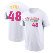 Men's San Diego Padres Austin Davis ＃48 2022 City Connect Name & Number T-Shirt - White