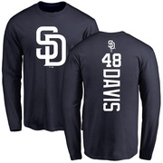 Men's San Diego Padres Austin Davis ＃48 Backer Long Sleeve T-Shirt - Navy