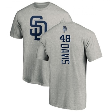 Men's San Diego Padres Austin Davis ＃48 Backer T-Shirt Ash