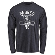 Men's San Diego Padres Austin Davis ＃48 Base Runner Long Sleeve T-Shirt - Navy