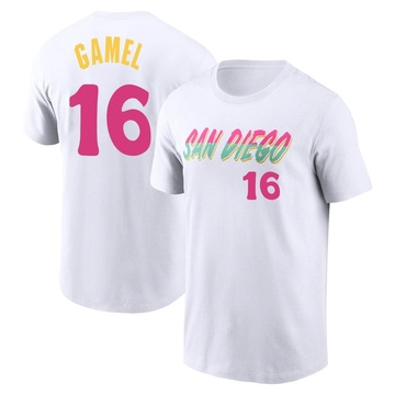 Men's San Diego Padres Ben Gamel ＃16 Game Ben l 2022 City Connect Name & Number T-Shirt - White