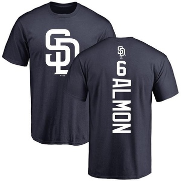 Men's San Diego Padres Bill Almon ＃6 Backer T-Shirt - Navy