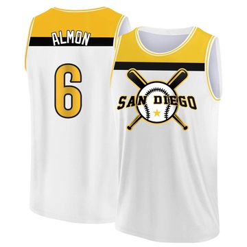 Men's San Diego Padres Bill Almon ＃6 Legend Baseball Tank Top - White/Yellow