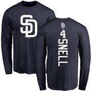 Men's San Diego Padres Blake Snell ＃4 Backer Long Sleeve T-Shirt - Navy