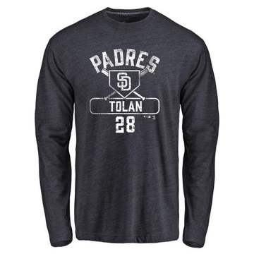 Men's San Diego Padres Bobby Tolan ＃28 Base Runner Long Sleeve T-Shirt - Navy