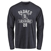 Men's San Diego Padres Brandon Lockridge ＃28 Base Runner Long Sleeve T-Shirt - Navy