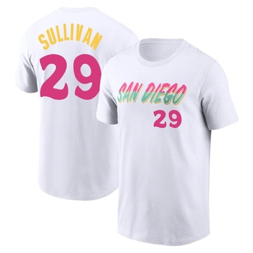 Men's San Diego Padres Brett Sullivan ＃29 2022 City Connect Name & Number T-Shirt - White