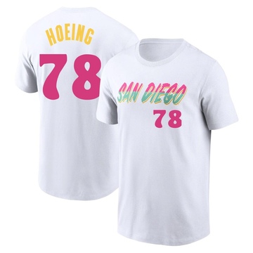 Men's San Diego Padres Bryan Hoeing ＃78 2022 City Connect Name & Number T-Shirt - White