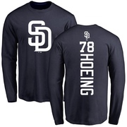 Men's San Diego Padres Bryan Hoeing ＃78 Backer Long Sleeve T-Shirt - Navy