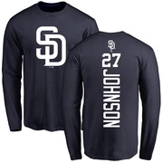 Men's San Diego Padres Bryce Johnson ＃27 Backer Long Sleeve T-Shirt - Navy