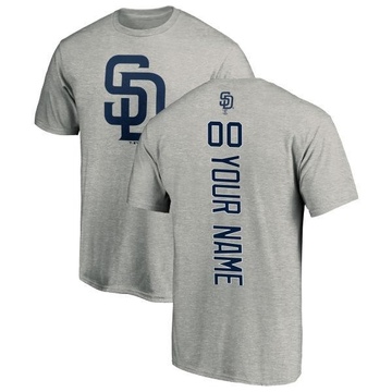 Men's San Diego Padres Custom ＃00 Backer T-Shirt Ash