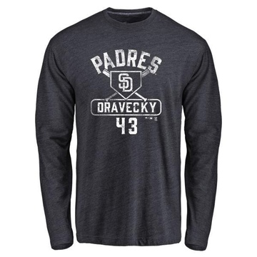 Men's San Diego Padres Dave Dravecky ＃43 Base Runner Long Sleeve T-Shirt - Navy