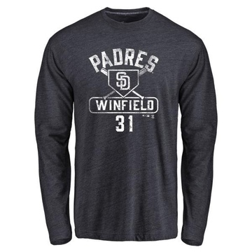 Men's San Diego Padres Dave Winfield ＃31 Base Runner Long Sleeve T-Shirt - Navy