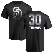 Men's San Diego Padres Derrel Thomas ＃30 Midnight Mascot T-Shirt - Black