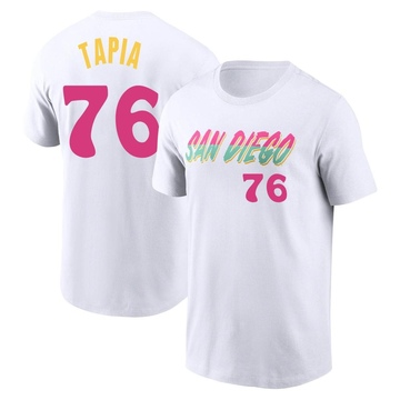 Men's San Diego Padres Domingo Tapia ＃76 2022 City Connect Name & Number T-Shirt - White