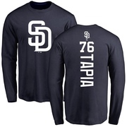 Men's San Diego Padres Domingo Tapia ＃76 Backer Long Sleeve T-Shirt - Navy