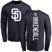 Men's San Diego Padres Fred Kendall ＃16 Backer Long Sleeve T-Shirt - Navy