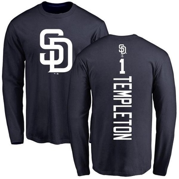 Men's San Diego Padres Garry Templeton ＃1 Backer Long Sleeve T-Shirt - Navy