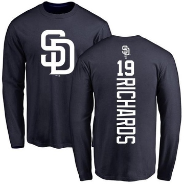 Men's San Diego Padres Gene Richards ＃19 Backer Long Sleeve T-Shirt - Navy