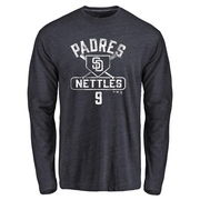 Men's San Diego Padres Graig Nettles ＃9 Base Runner Long Sleeve T-Shirt - Navy