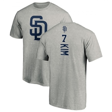 Men's San Diego Padres Ha-Seong Kim ＃7 Backer T-Shirt Ash