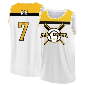 Men's San Diego Padres Ha-Seong Kim ＃7 Legend Baseball Tank Top - White/Yellow