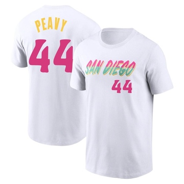 Men's San Diego Padres Jake Peavy ＃44 2022 City Connect Name & Number T-Shirt - White