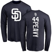 Men's San Diego Padres Jake Peavy ＃44 Backer Long Sleeve T-Shirt - Navy