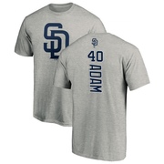 Men's San Diego Padres Jason Adam ＃40 Backer T-Shirt Ash