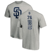 Men's San Diego Padres Jhony Brito ＃76 Backer T-Shirt Ash