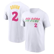 Men's San Diego Padres Johnny Grubb ＃2 2022 City Connect Name & Number T-Shirt - White