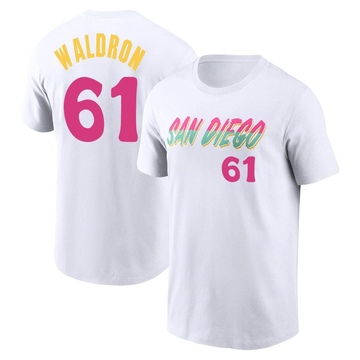 Men's San Diego Padres Matt Waldron ＃61 2022 City Connect Name & Number T-Shirt - White