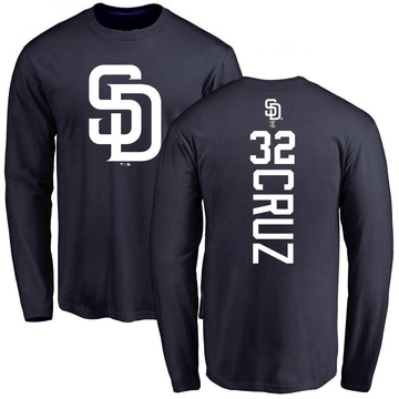 Men's San Diego Padres Nelson Cruz ＃32 Backer Long Sleeve T-Shirt - Navy