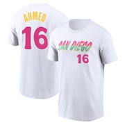 Men's San Diego Padres Nick Ahmed ＃16 2022 City Connect Name & Number T-Shirt - White