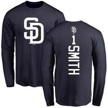 Men's San Diego Padres Ozzie Smith ＃1 Backer Long Sleeve T-Shirt - Navy