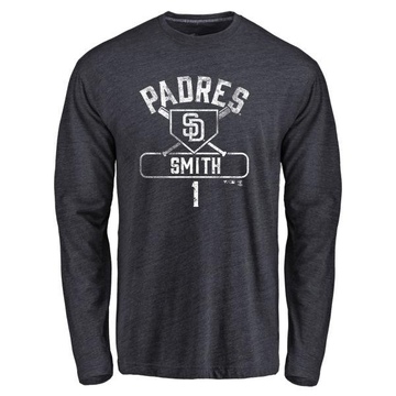 Men's San Diego Padres Ozzie Smith ＃1 Base Runner Long Sleeve T-Shirt - Navy