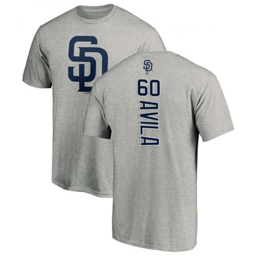 Men's San Diego Padres Pedro Avila ＃60 Backer T-Shirt Ash