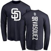 Men's San Diego Padres Randy Vasquez ＃98 Backer Long Sleeve T-Shirt - Navy