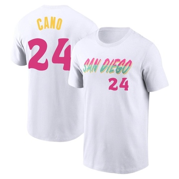 Men's San Diego Padres Robinson Cano ＃24 2022 City Connect Name & Number T-Shirt - White