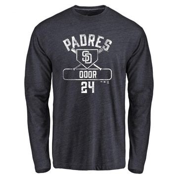 Men's San Diego Padres Rougned Odor ＃24 Base Runner Long Sleeve T-Shirt - Navy