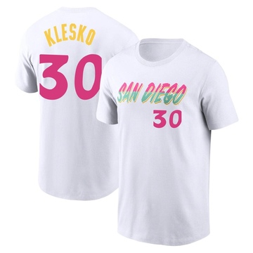 Men's San Diego Padres Ryan Klesko ＃30 2022 City Connect Name & Number T-Shirt - White