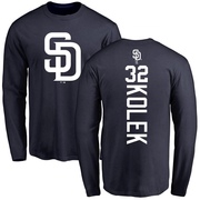 Men's San Diego Padres Stephen Kolek ＃32 Backer Long Sleeve T-Shirt - Navy