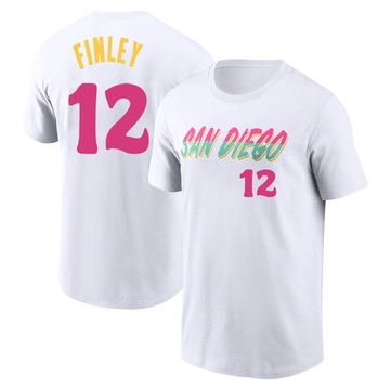 Men's San Diego Padres Steve Finley ＃12 2022 City Connect Name & Number T-Shirt - White