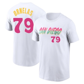 Men's San Diego Padres Tirso Ornelas ＃79 2022 City Connect Name & Number T-Shirt - White