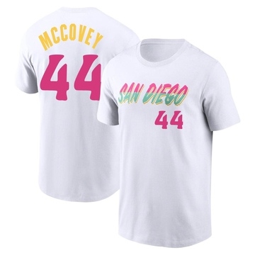 Men's San Diego Padres Willie Mccovey ＃44 2022 City Connect Name & Number T-Shirt - White