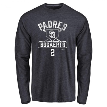 Men's San Diego Padres Xander Bogaerts ＃2 Base Runner Long Sleeve T-Shirt - Navy