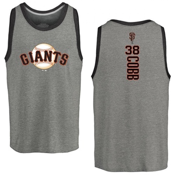 Men's San Francisco Giants Alex Cobb ＃38 Backer Tank Heathered - Gray