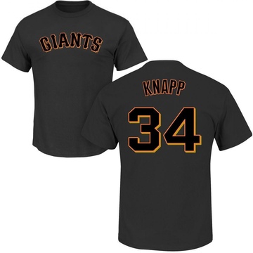 Men's San Francisco Giants Andrew Knapp ＃34 Roster Name & Number T-Shirt - Black