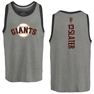 Men's San Francisco Giants Austin Slater ＃13 Backer Tank Heathered - Gray