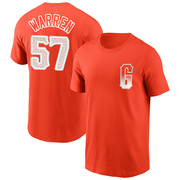 Men's San Francisco Giants Austin Warren ＃57 City Connect Name & Number T-Shirt - Orange